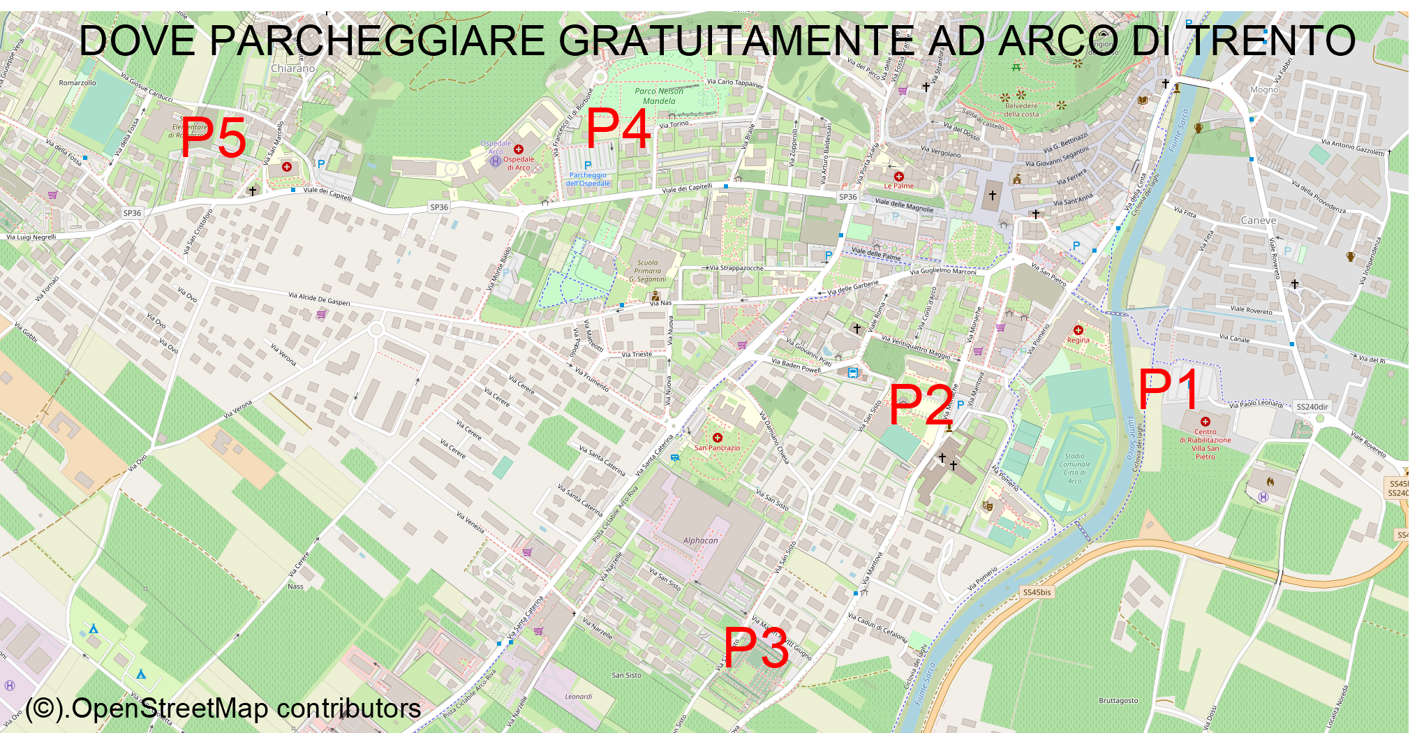 Parcheggi gratuiti Arco di Trento
